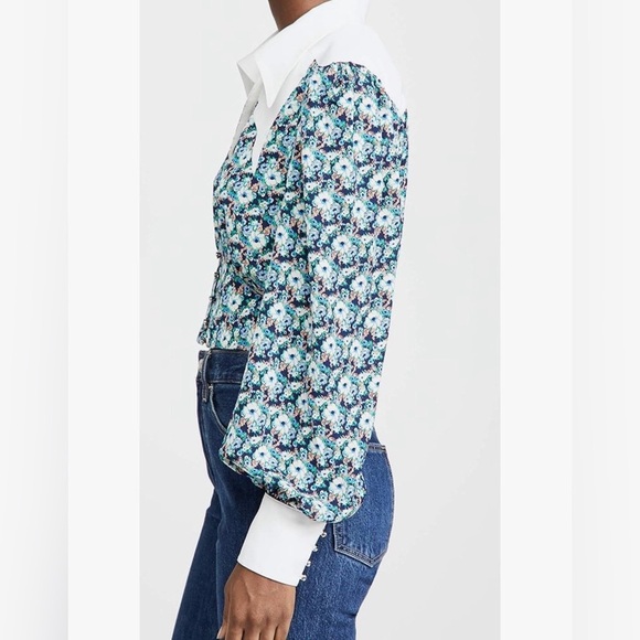 Endless Rose Floral Woven Blouse – Navy Multi | Size Small - Picture 8 of 10